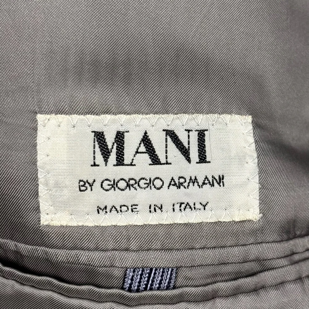 Mani by Giorgio Armani Blazer Mens 44R Pure Virgin Wool Grey Brown Italy